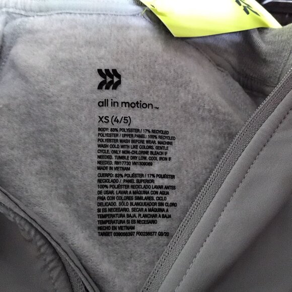 All in Motion Boys Kids Sweatshirt XS (4/5) Quarter Zip Gray Cozy Everyday - Picture 6 of 6